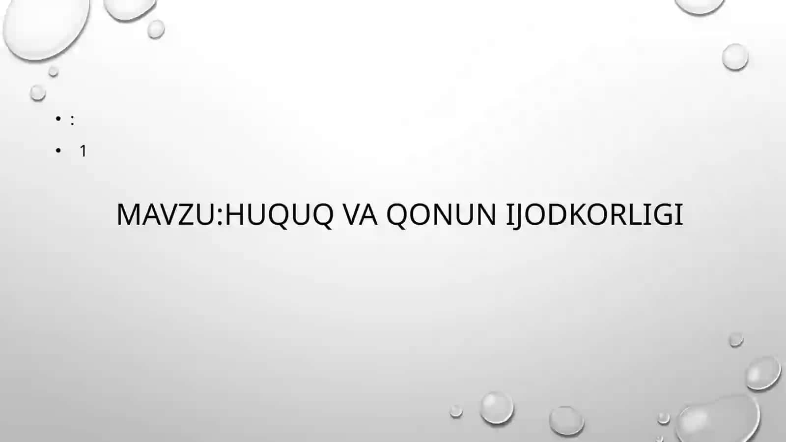 Huquq va qonun ijodkorligi 2