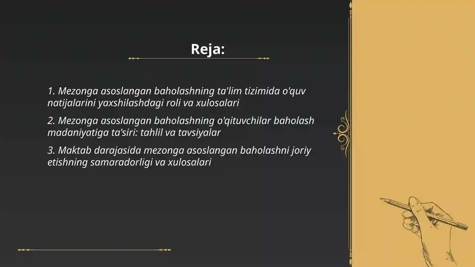 Mezonga asoslangan baholashning ta'lim tizimi 2