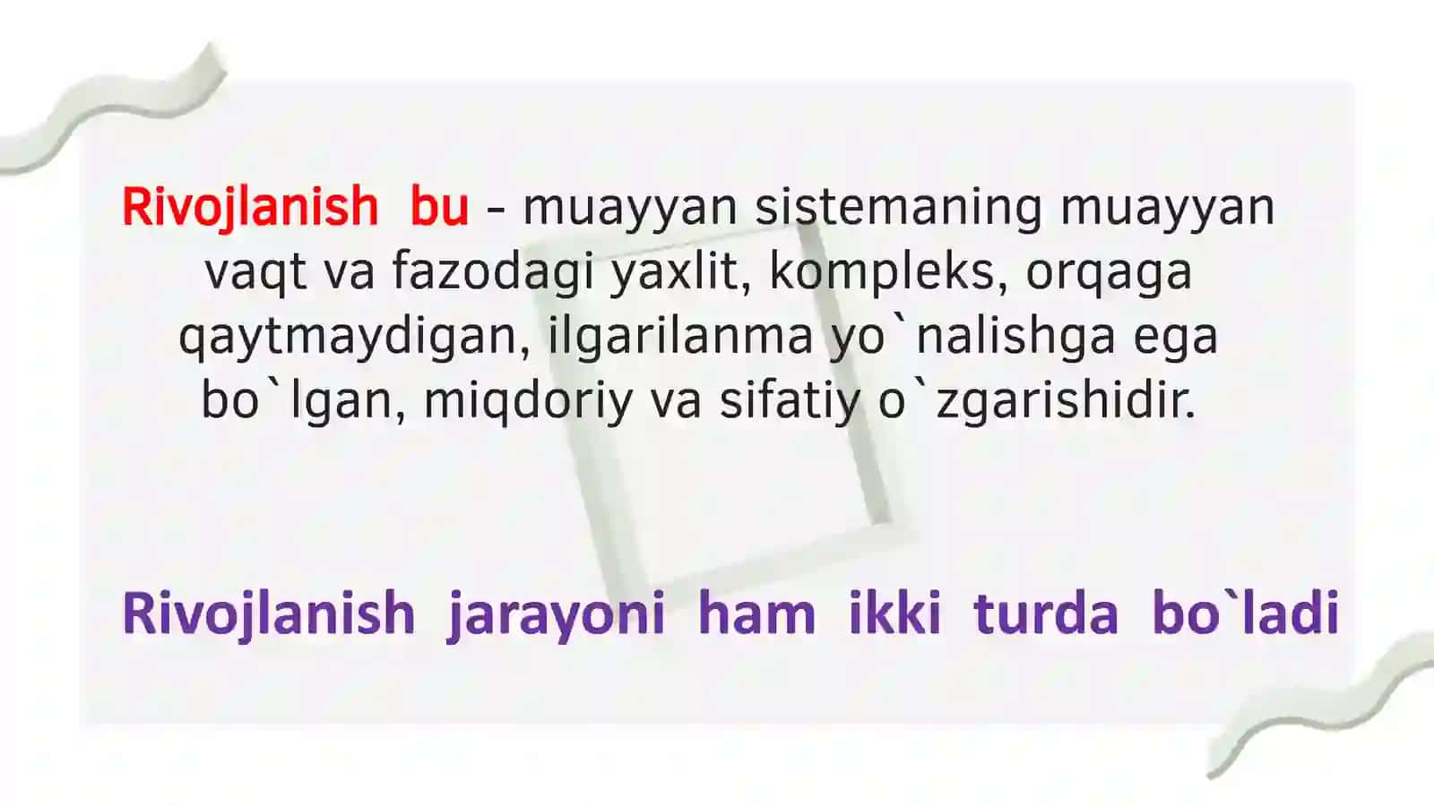 Rivojlanish falsafasi 2