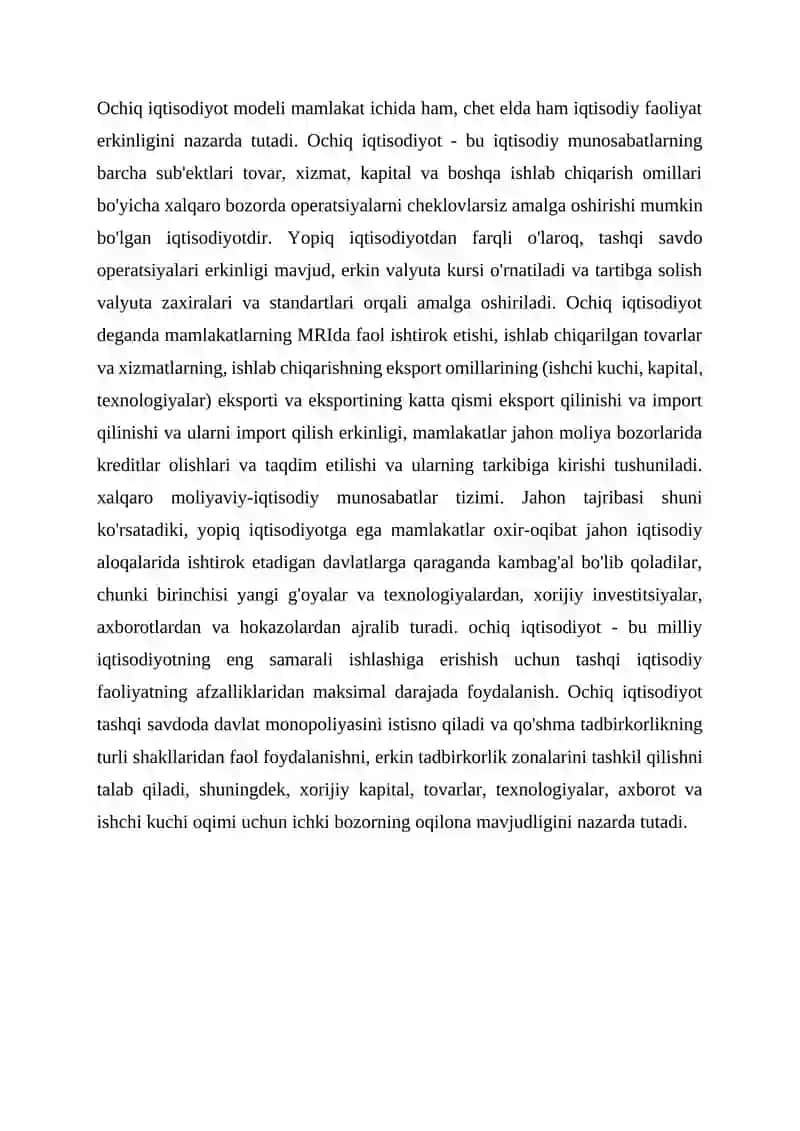 Kichik ochiq iqtisodiyot modeli 2