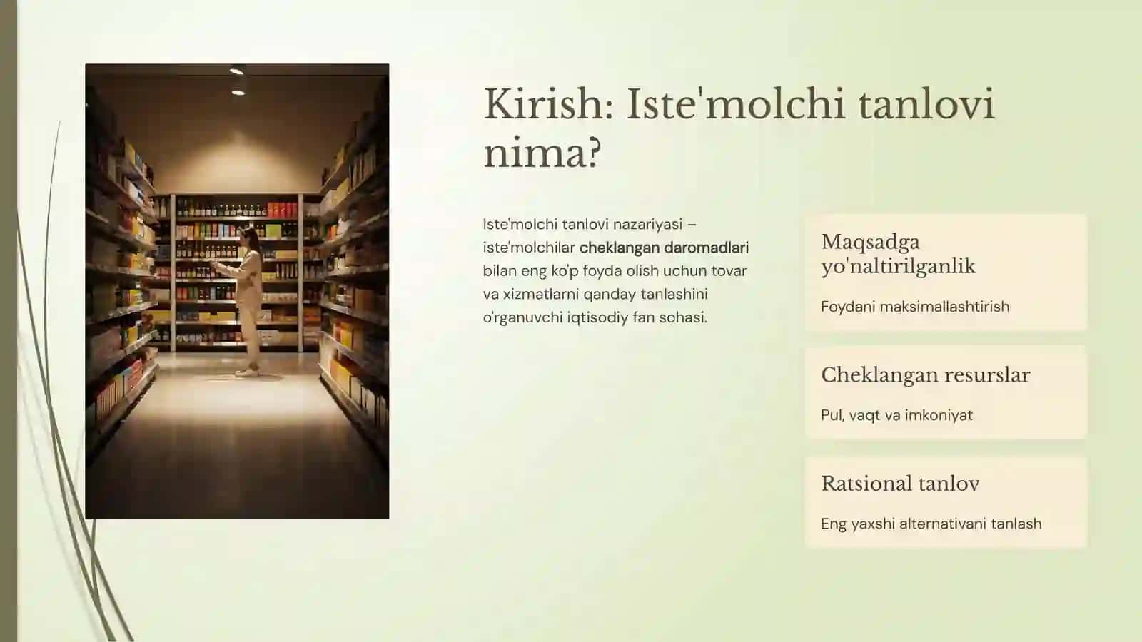 Noaniqlik sharoitida iste'molchi tanlovi Kutilayotgan narx nazariyasi 2