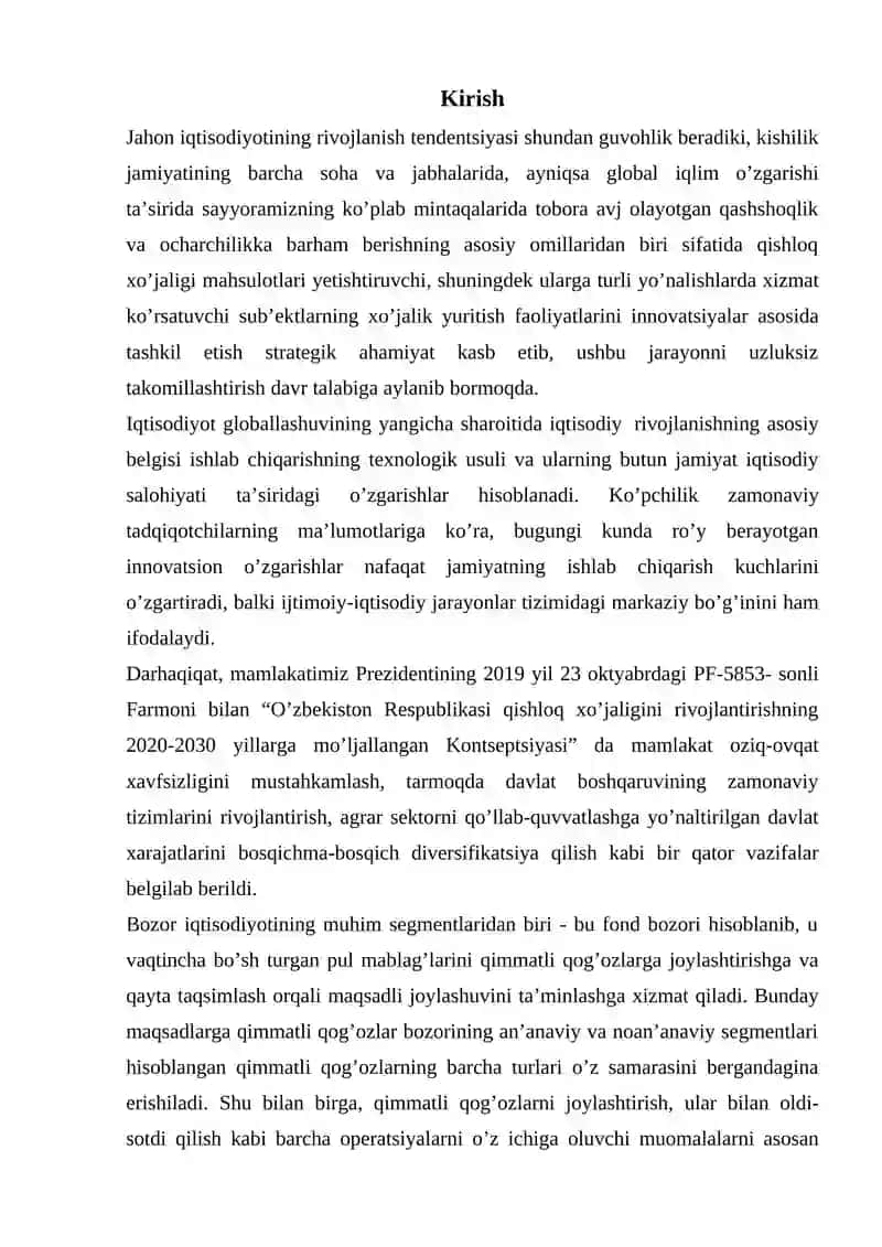 Fond bozorining rivojlantrish istiqbollari 2