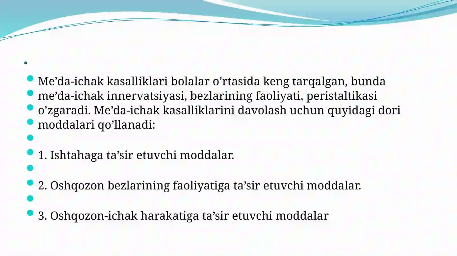 Meda-ichak faoliyatiga ta’sir etuvchi moddalar 2