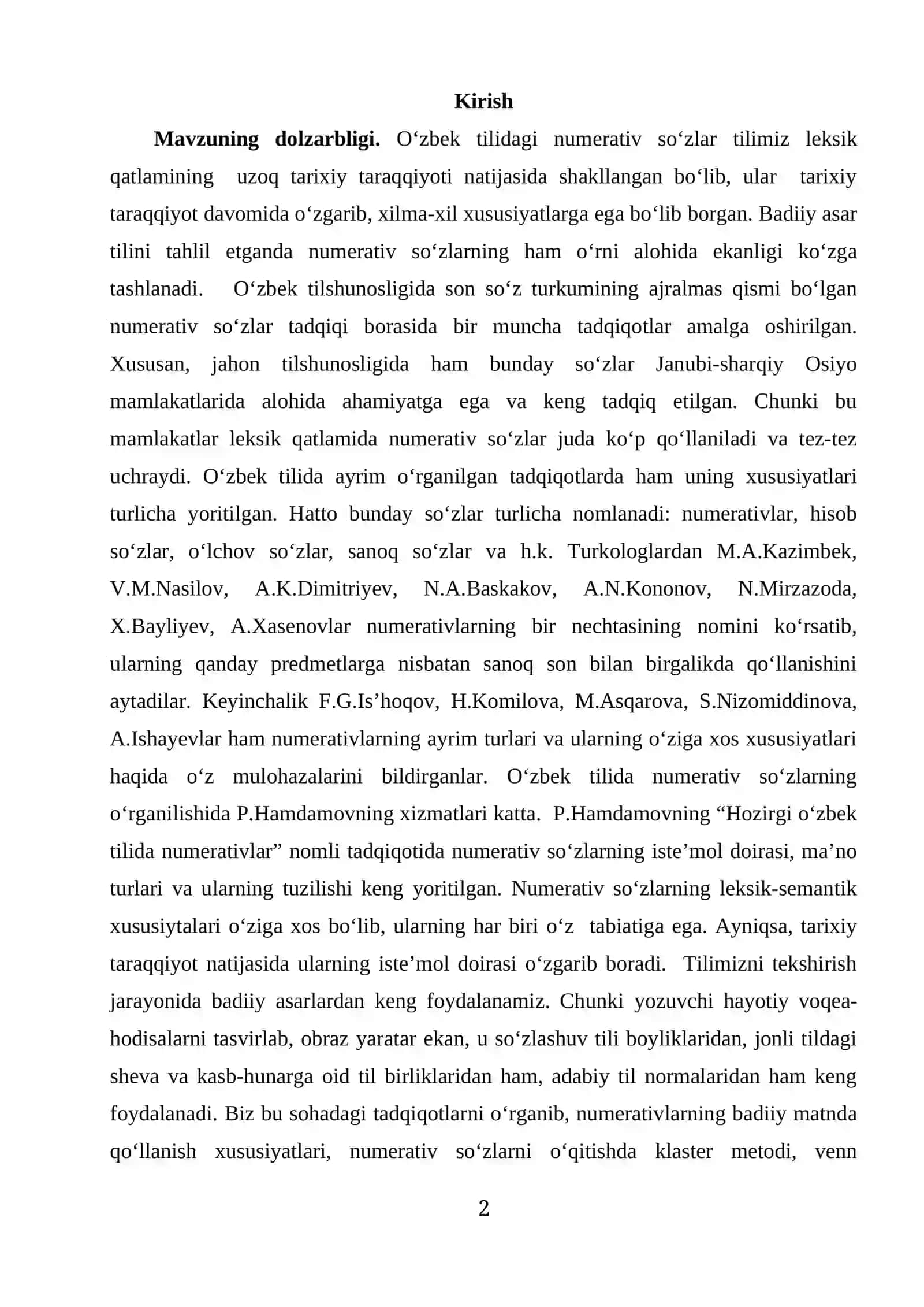 Numerativ so‘zlar va sonlar 2
