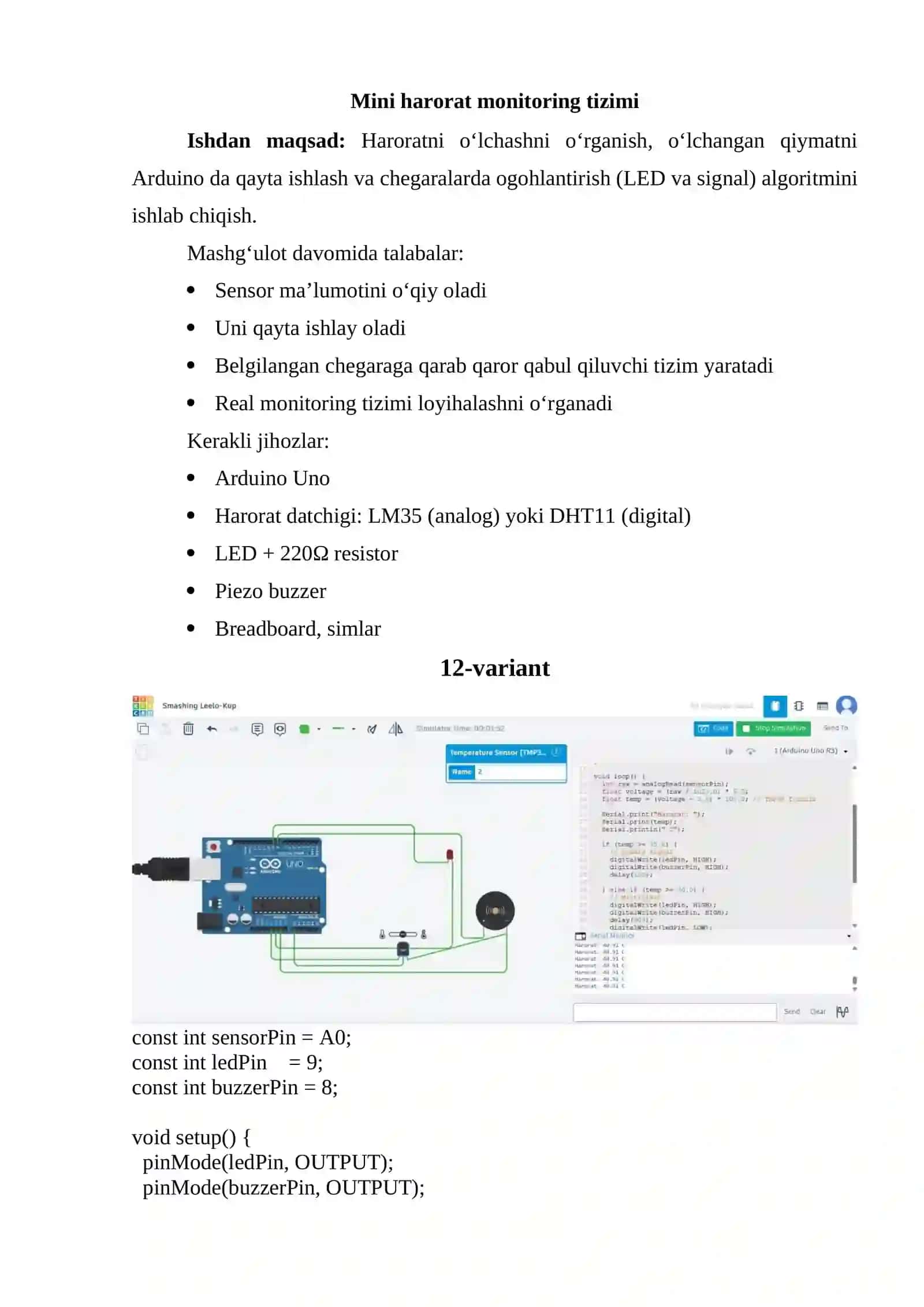 Mini harorat monitoring tizimi 2