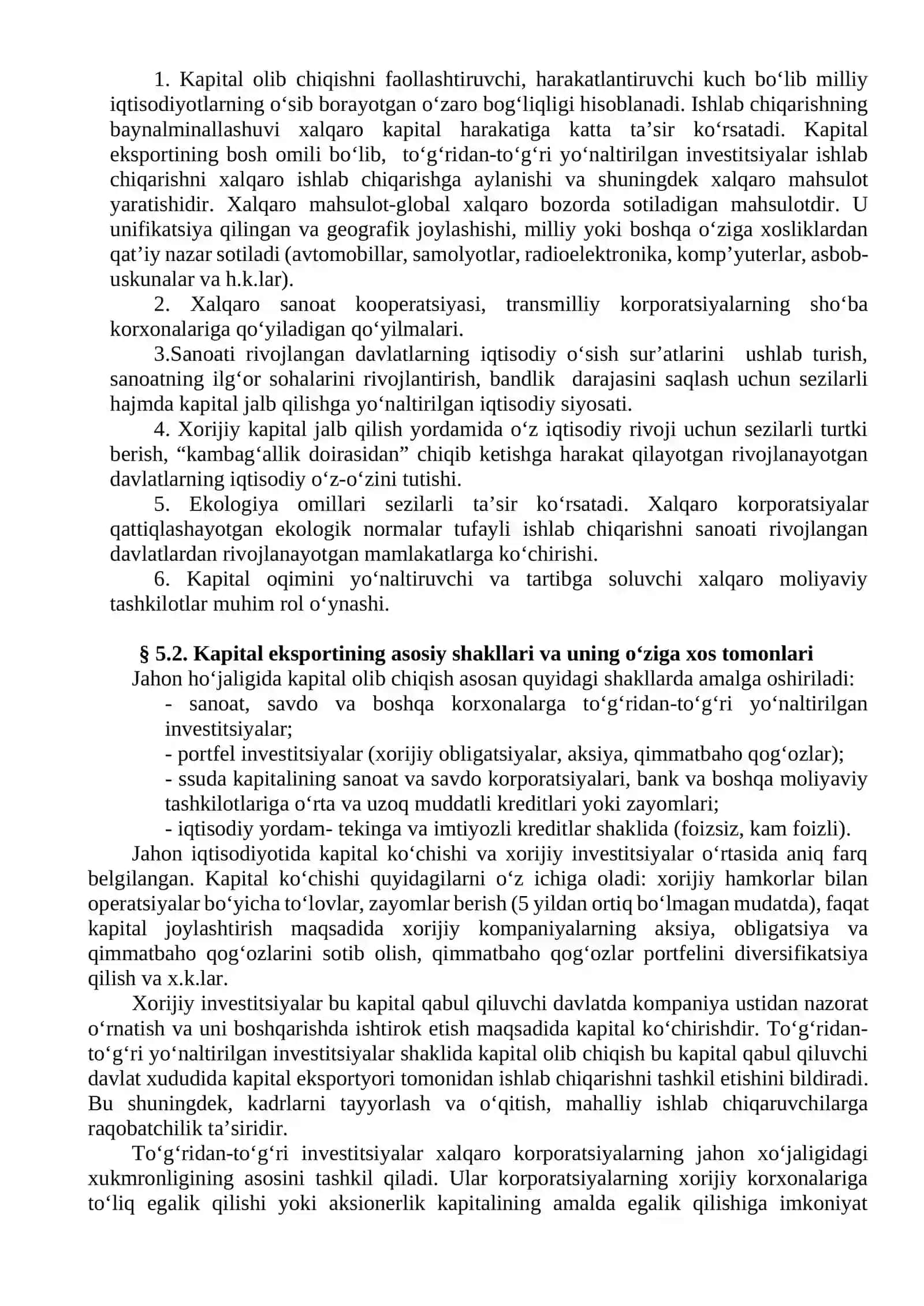 Xalqaro kapital migratsiyasi va transmilliy kompaniyalar 2