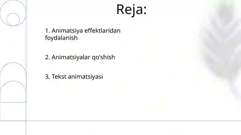 MS power pointda animatsiyalar bilan ishlash 2