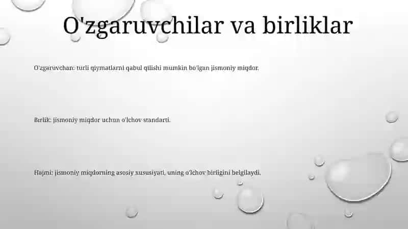 Fizikaviy Kimyoviy Ulchashlar 2