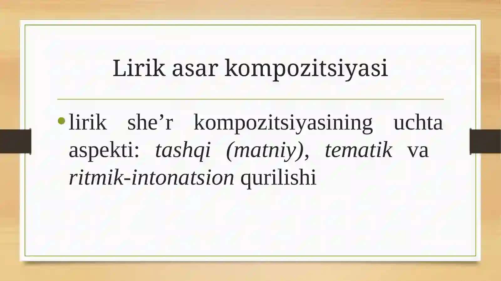 Lirik asar kompozitsiyasi 2