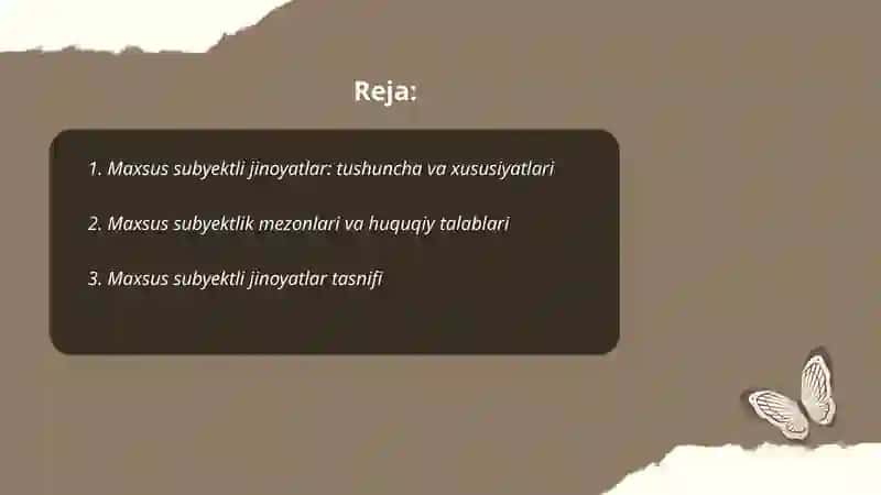 Maxsus subyektli jinoyatlar 2