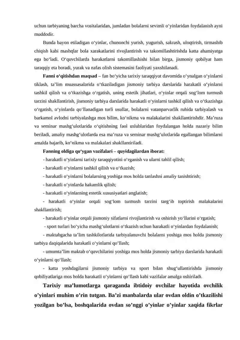 Milliy va harakatli o‘yinlar 2