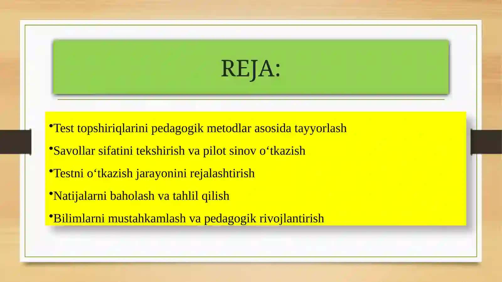 Test topshiriqlarini pedagogik metodlar asosida ishlab chiqish 2