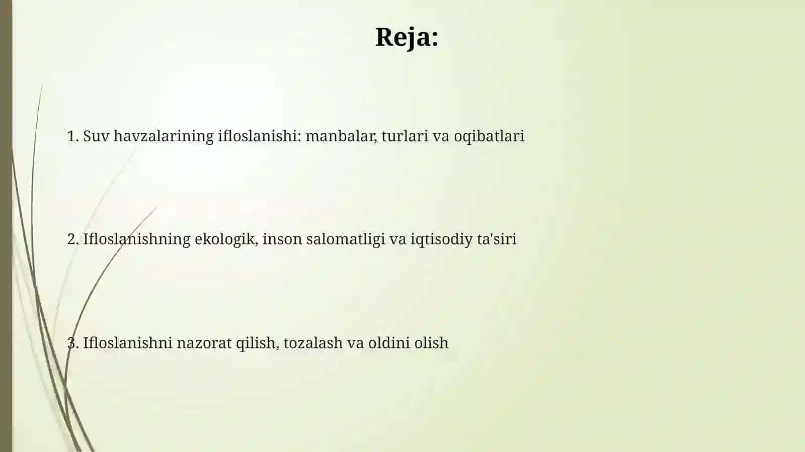 Suv havzalarining ifloslanishi 2