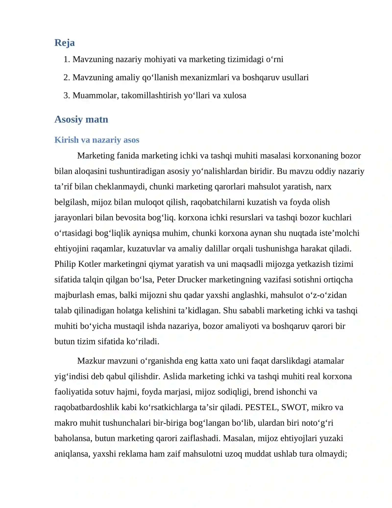 Marketing ichki va tashqi muhiti 2