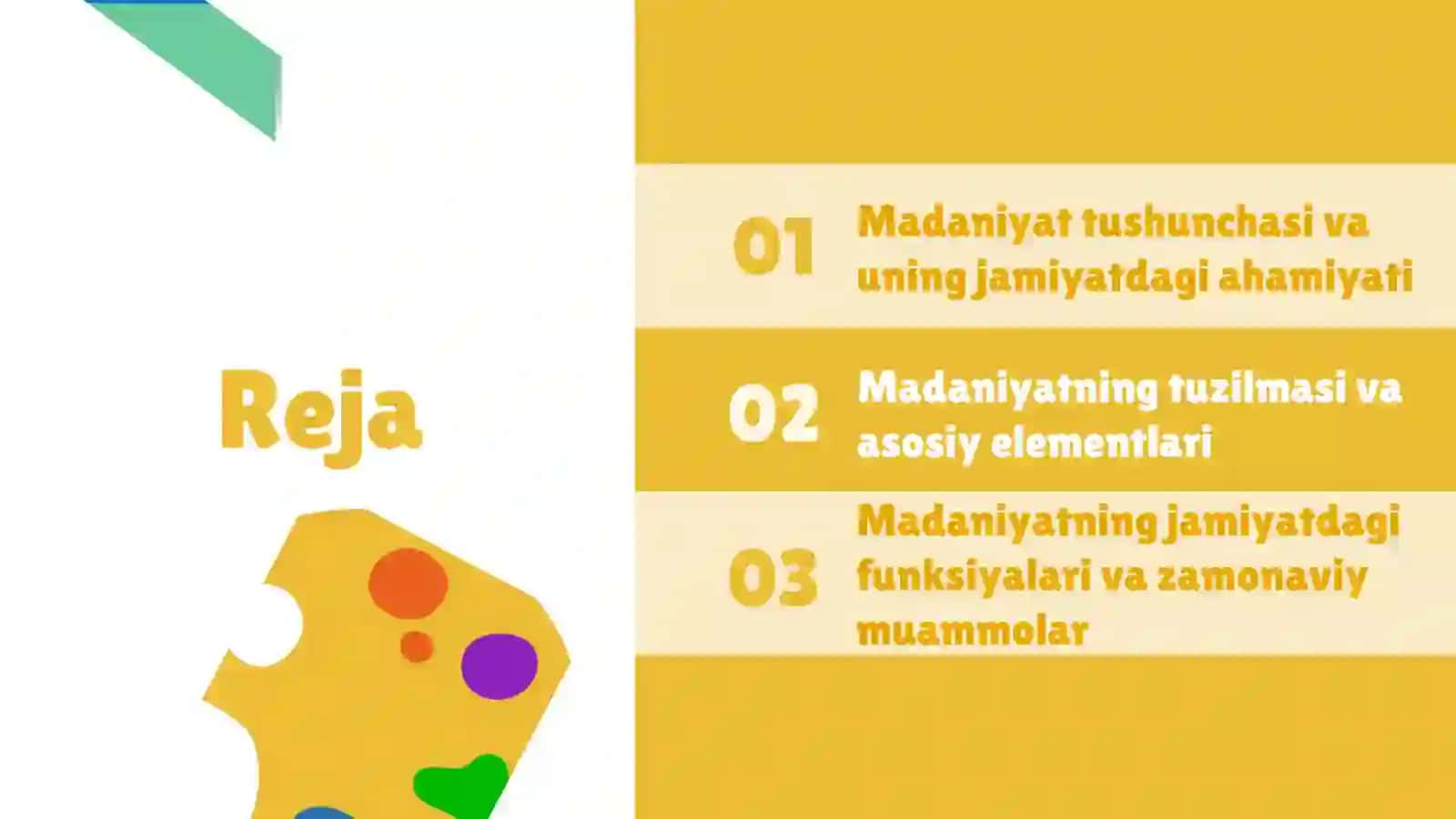 Madaniyat tushunchasi, tuzulmasi va jamiyatdagi funsialari 2
