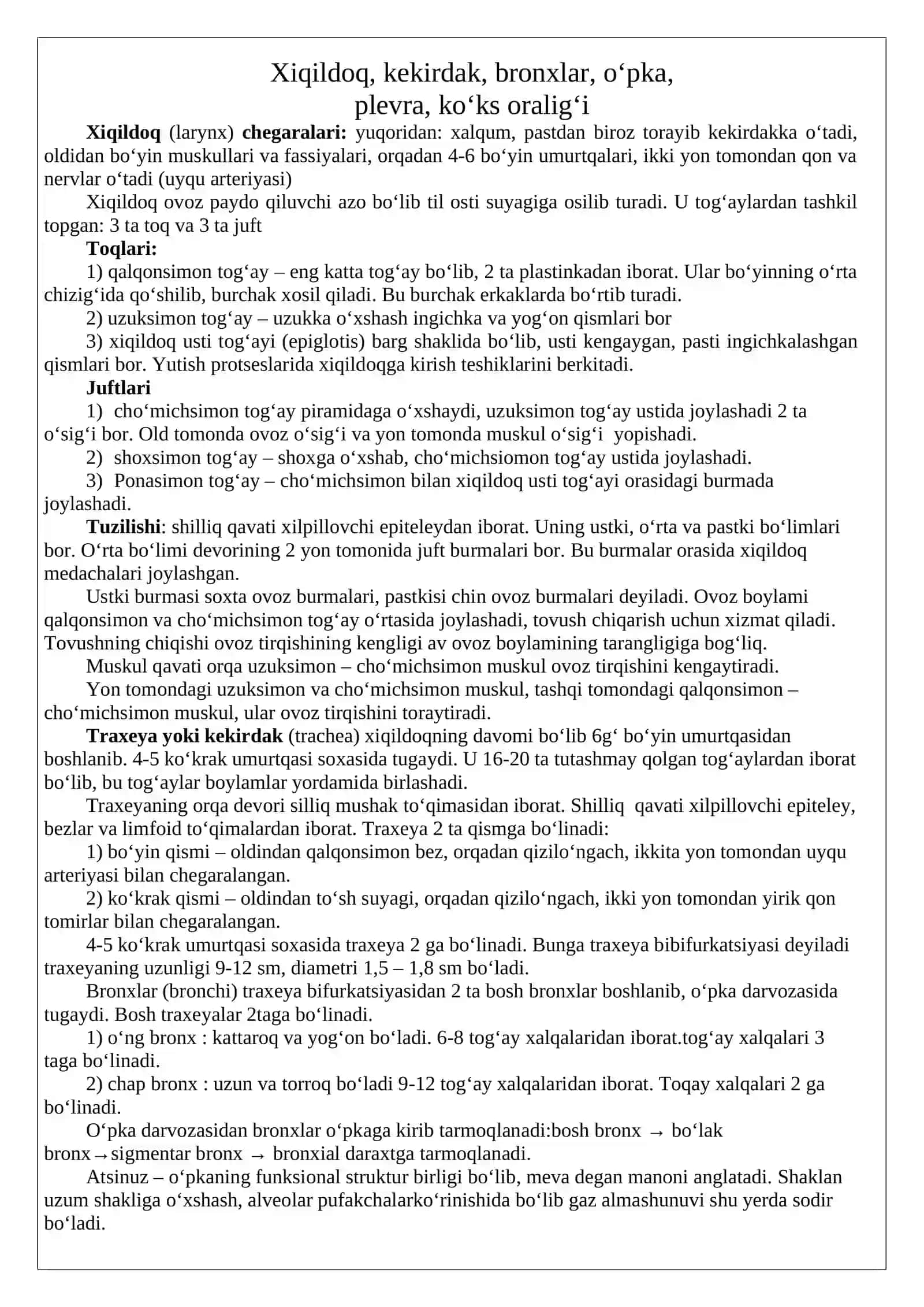 Nafas a'zolari sistemasi 2