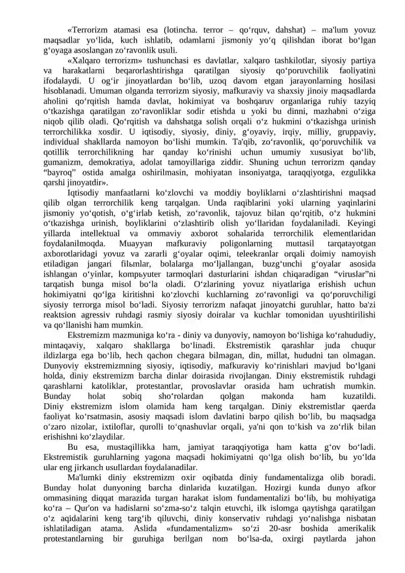 Diniy ekstremizm va terrorizm 2