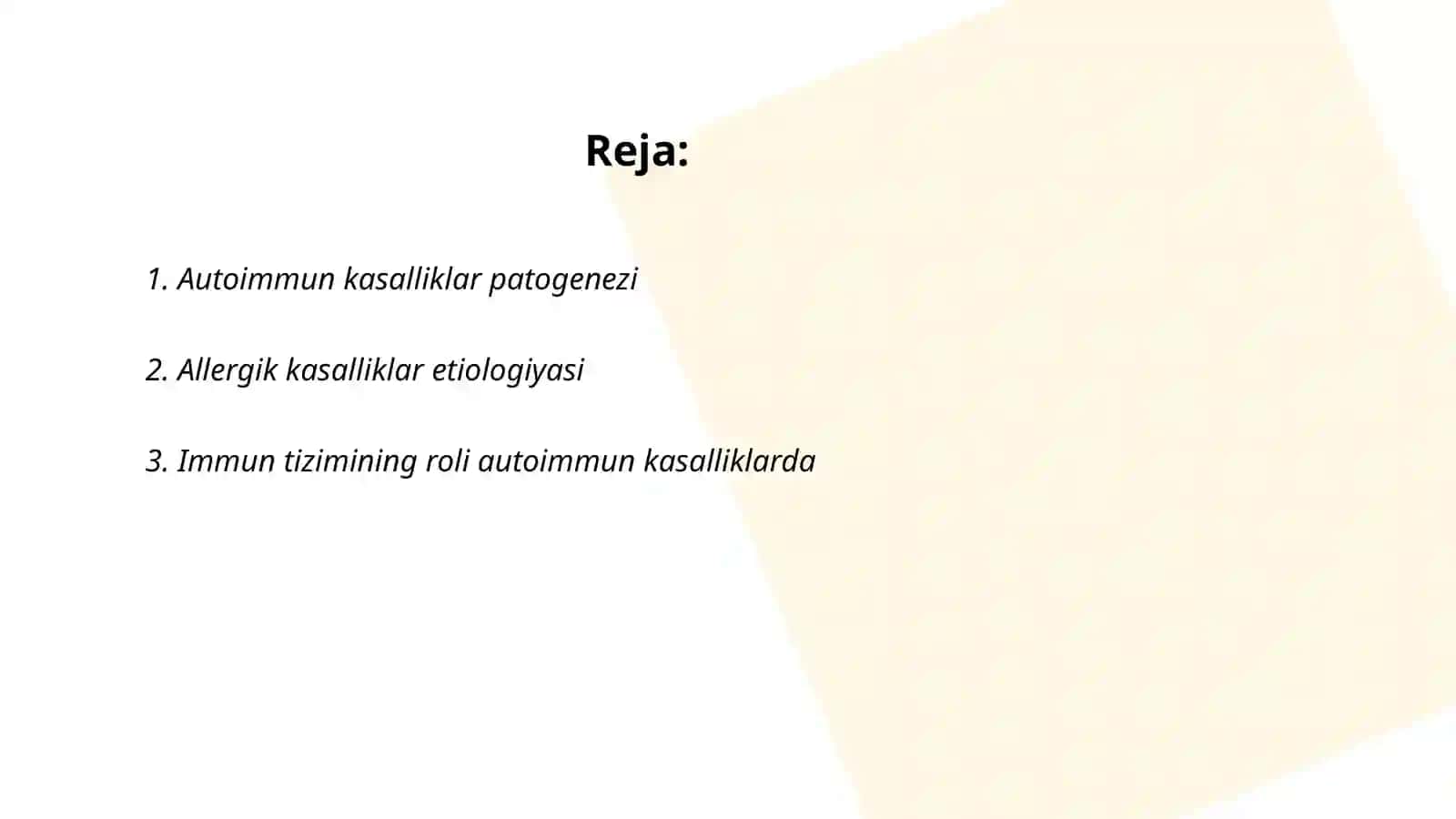 Autoimmun va allergik kasalliklar kelib chiqishi 2