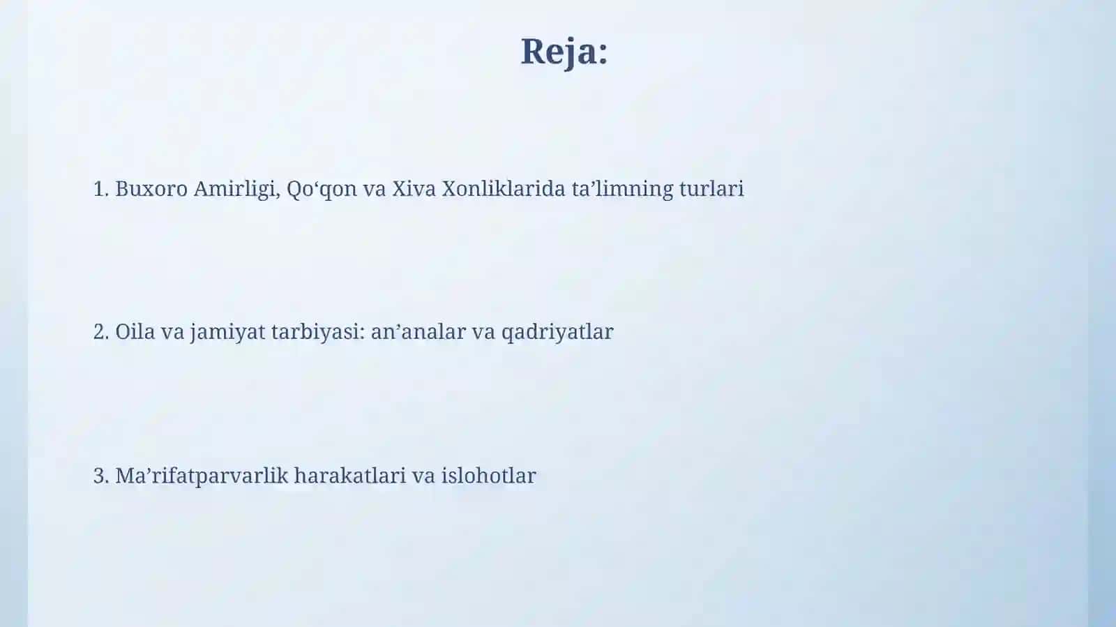 Buxoro amirligi Qoʻqon va Xiva xonliklarida taʼlim tarbiya 2
