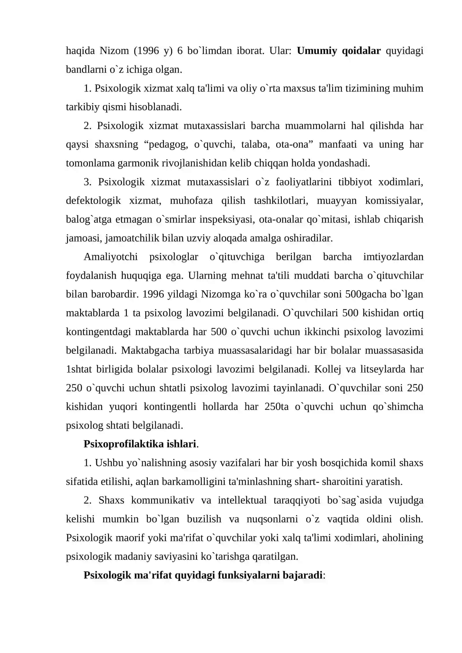 Psixologik xizmat haqida Nizom 2