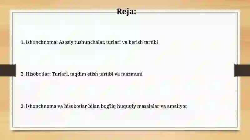 Ishonchnoma va hisobot matnlari 2