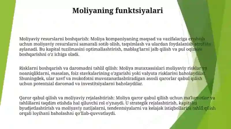 Moliyaning Funksiya Va Vazifalari 2