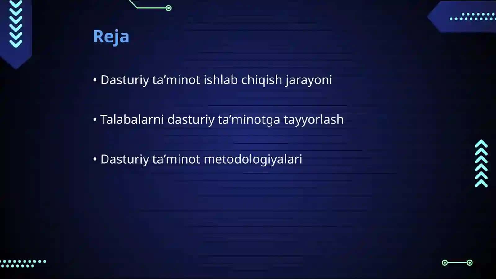 Dasturiy taʼminot talabalarini ishlab chiqish 2