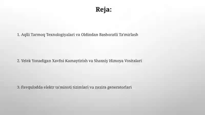 Zaxira Energetika Tizimlari va Generatorlari 2