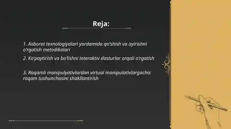 Axborot texnologiyalari yordamida arifmetika 2