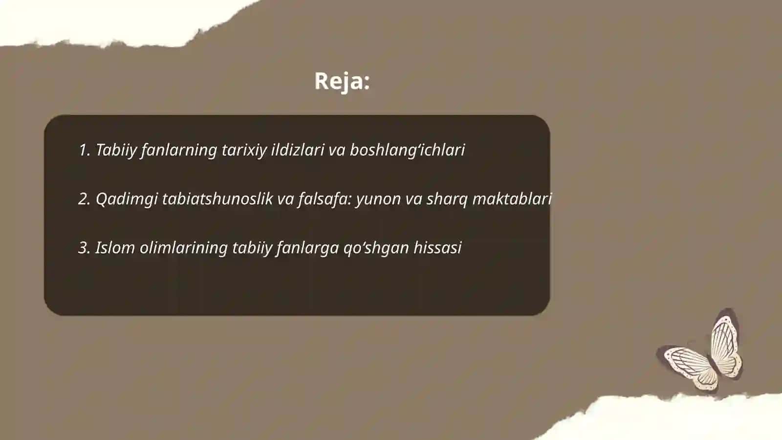 Tabiiy fanlarning shakllanishi va rivojlanishi 2