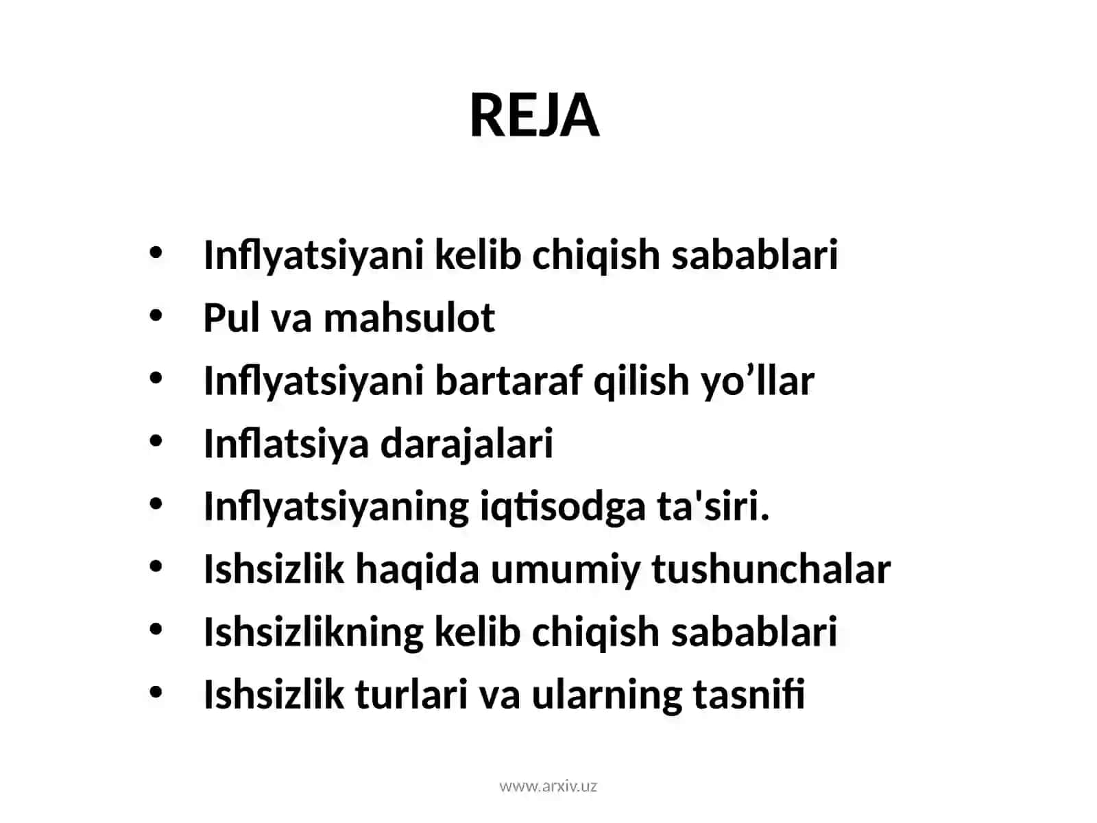 Infilatsiya va ishsizlik 2