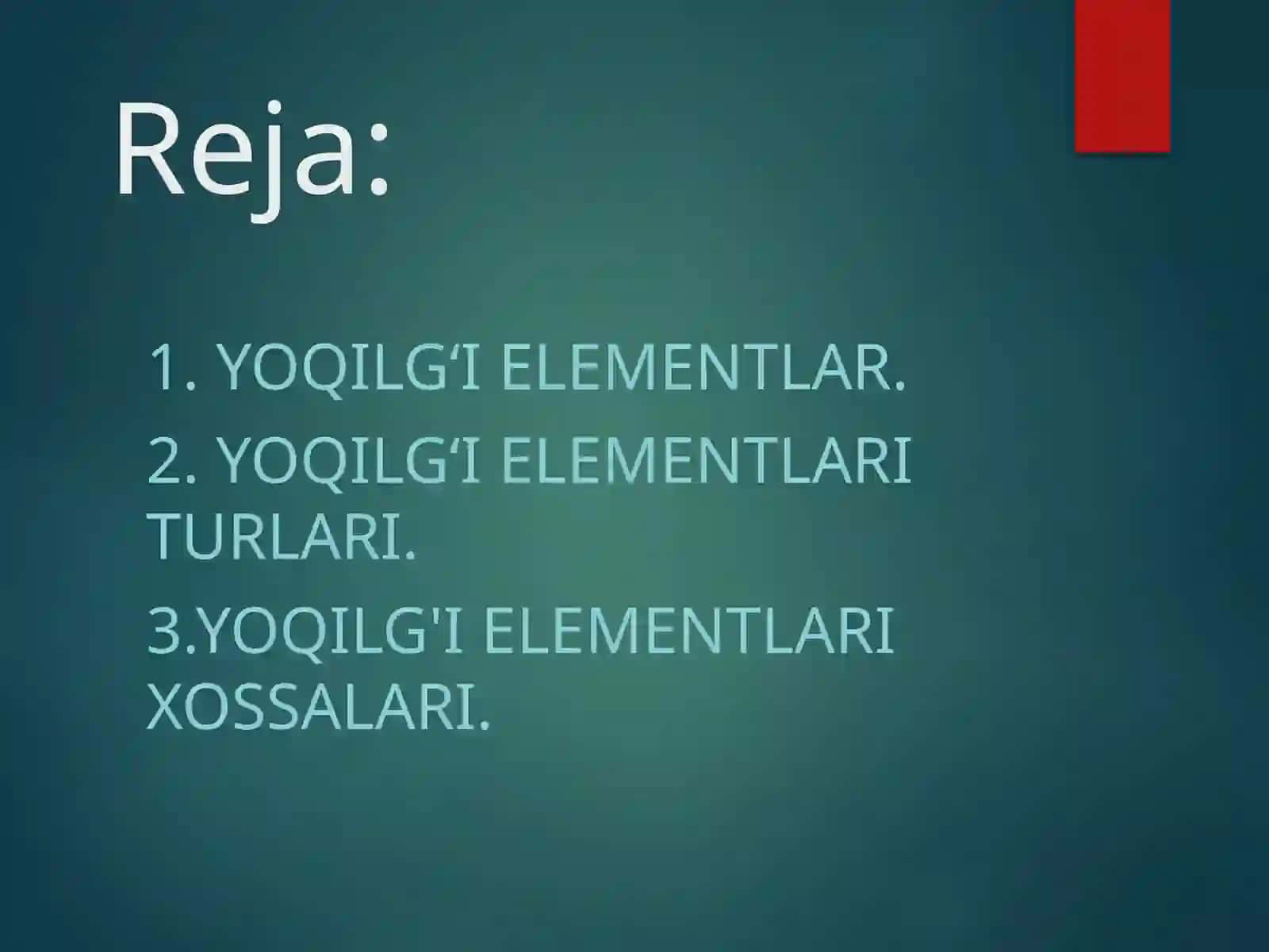 Yoqilgʻi elementlarining kimyo 2