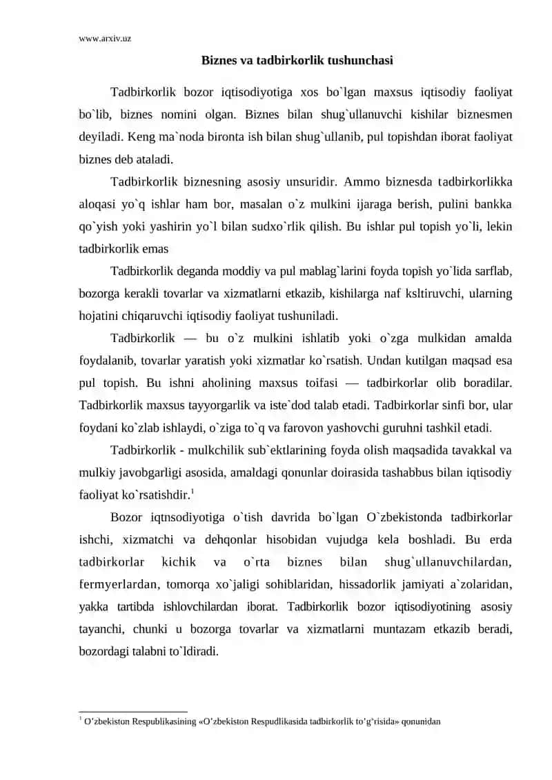 Tadbirkorlik va biznes 2