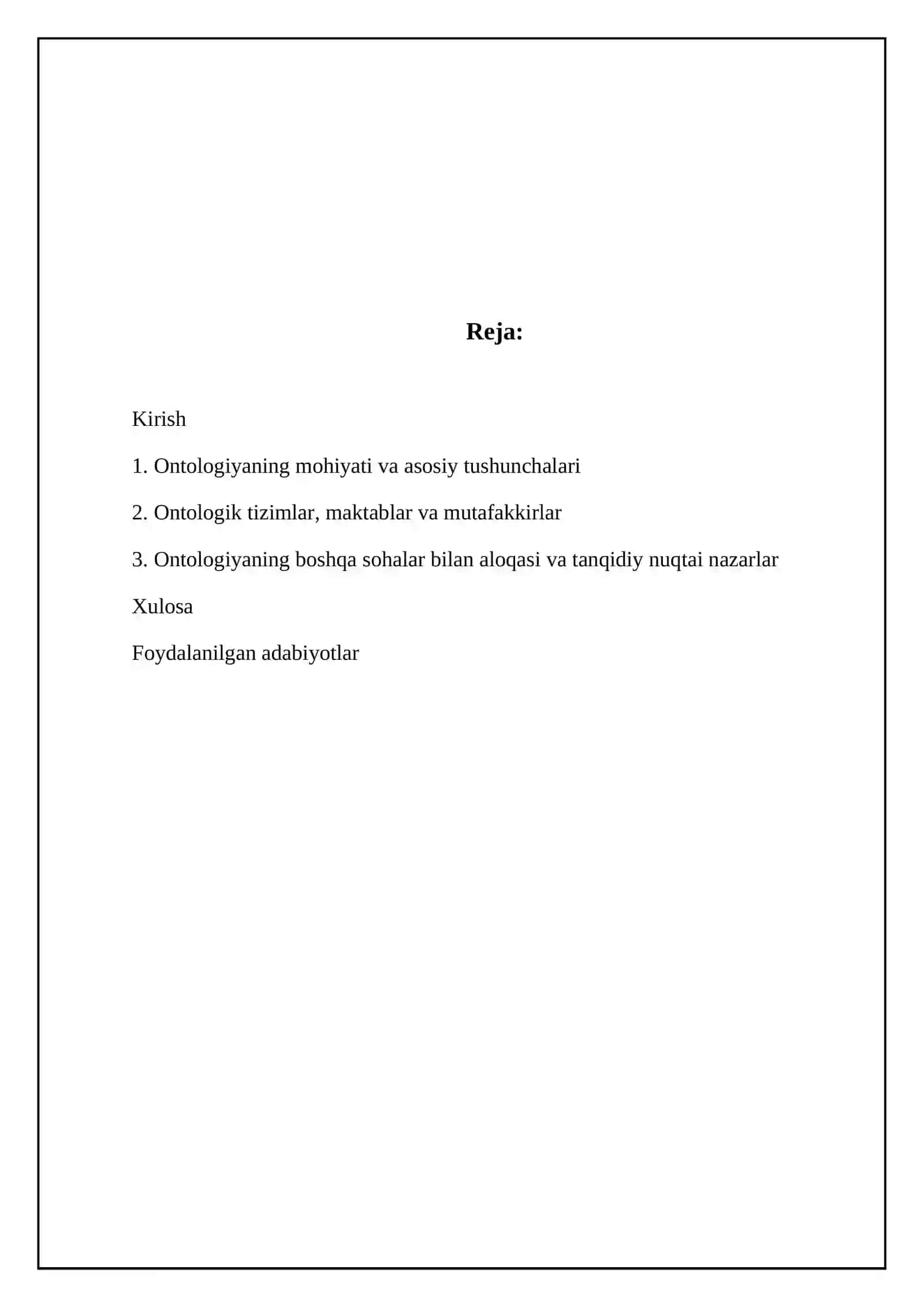 Ontologiya borliq falsafasi 2