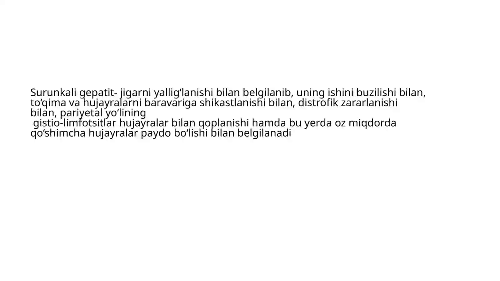 Surunkali gepatit. Xolesistitlarda yog'lar hazmlanishini buzilishi (steatoreya) 2