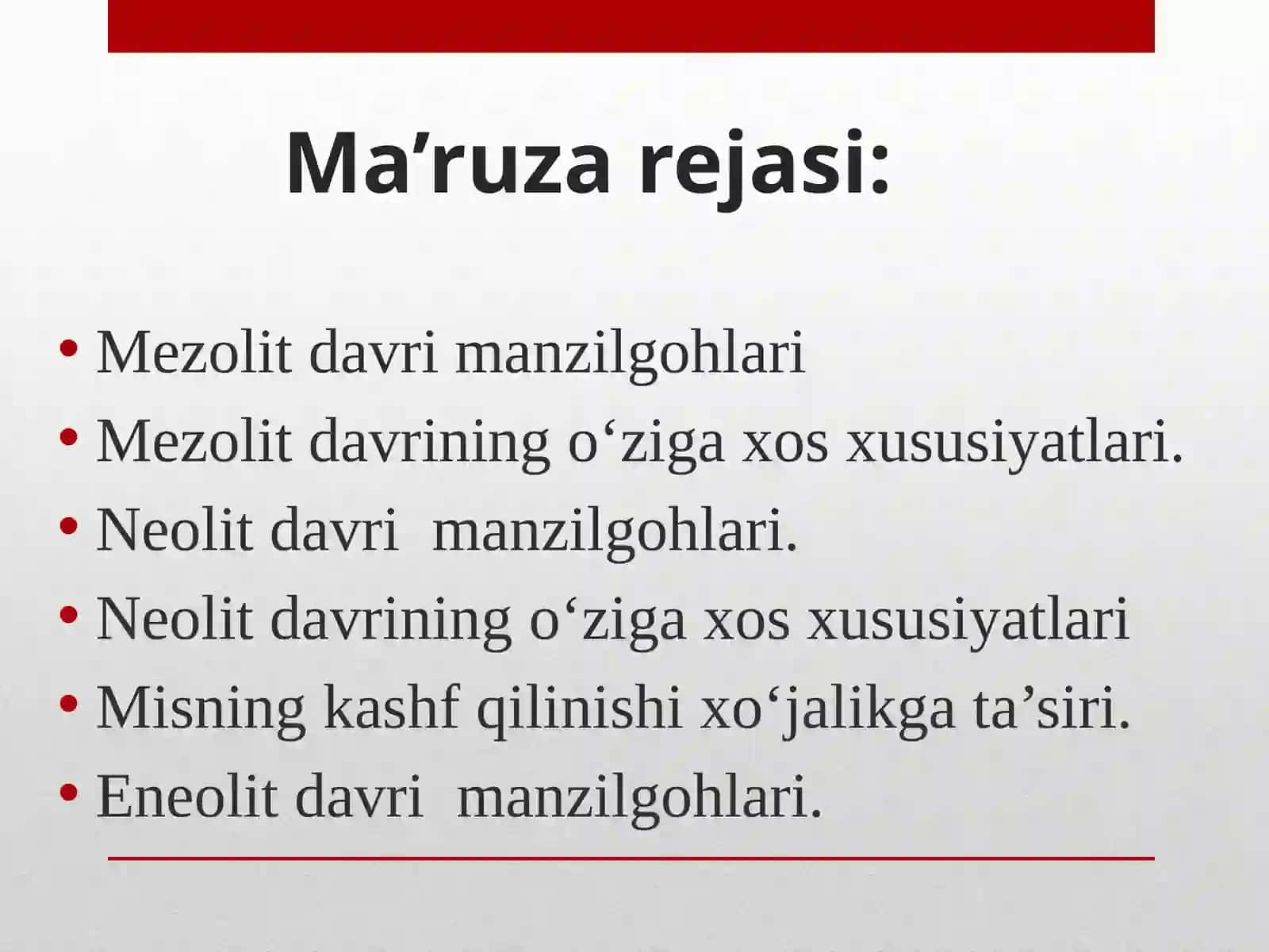 Ma'ruzalar (O‘zbekiston tarixining engqadimgidavri) 2
