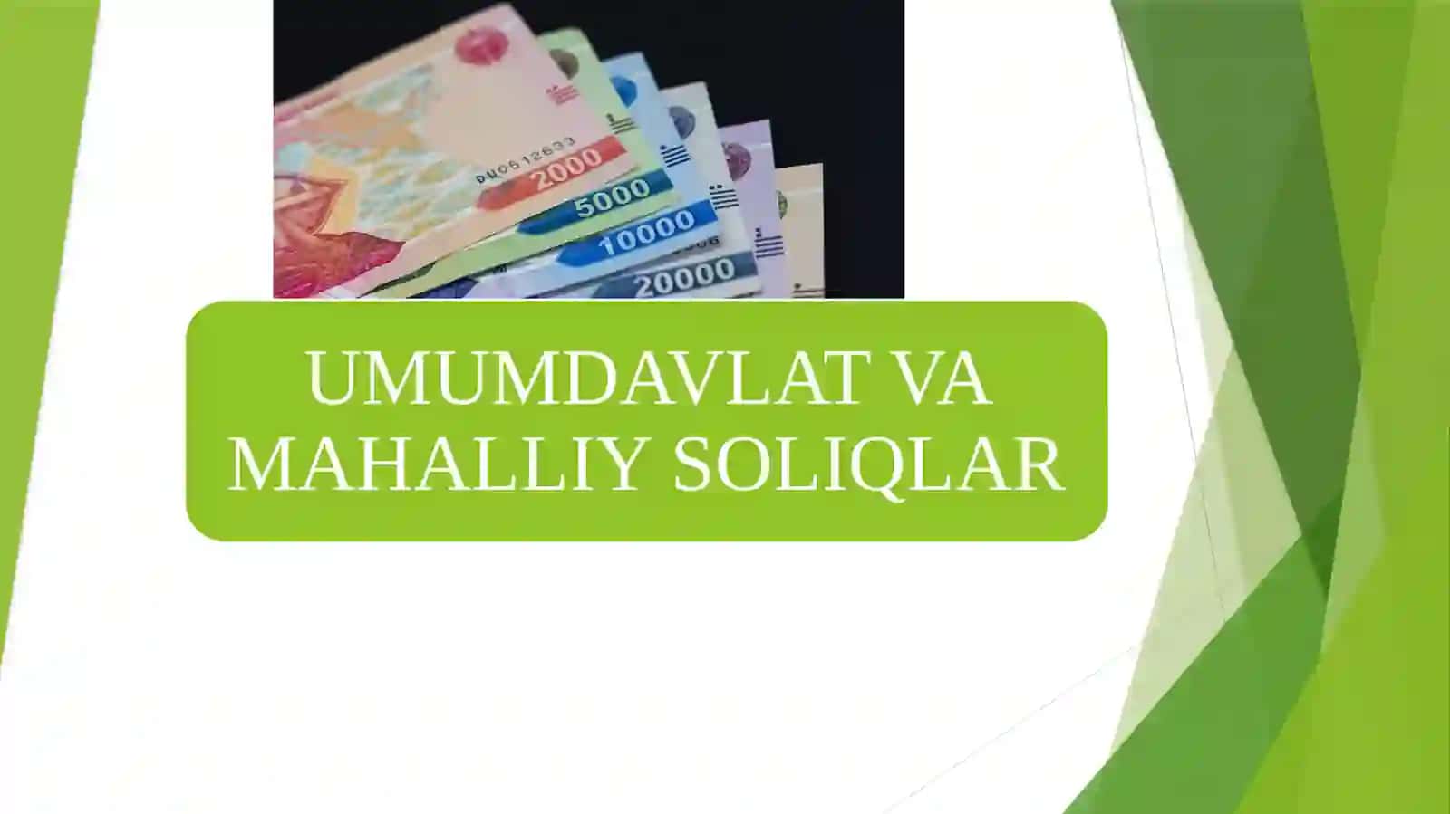 SOLIQLAR VA SOLIQ TIZIMI 2