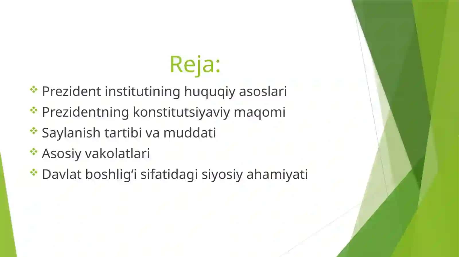 Oʻzbekiston Respublikasi Prezidenti — davlat boshligʻi 2