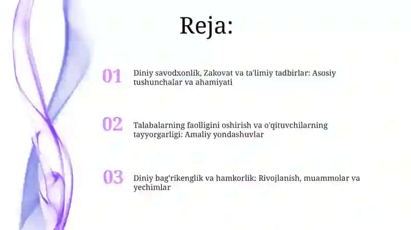 Diniy savodxonlik va ta'limiy faoliyatlar 2