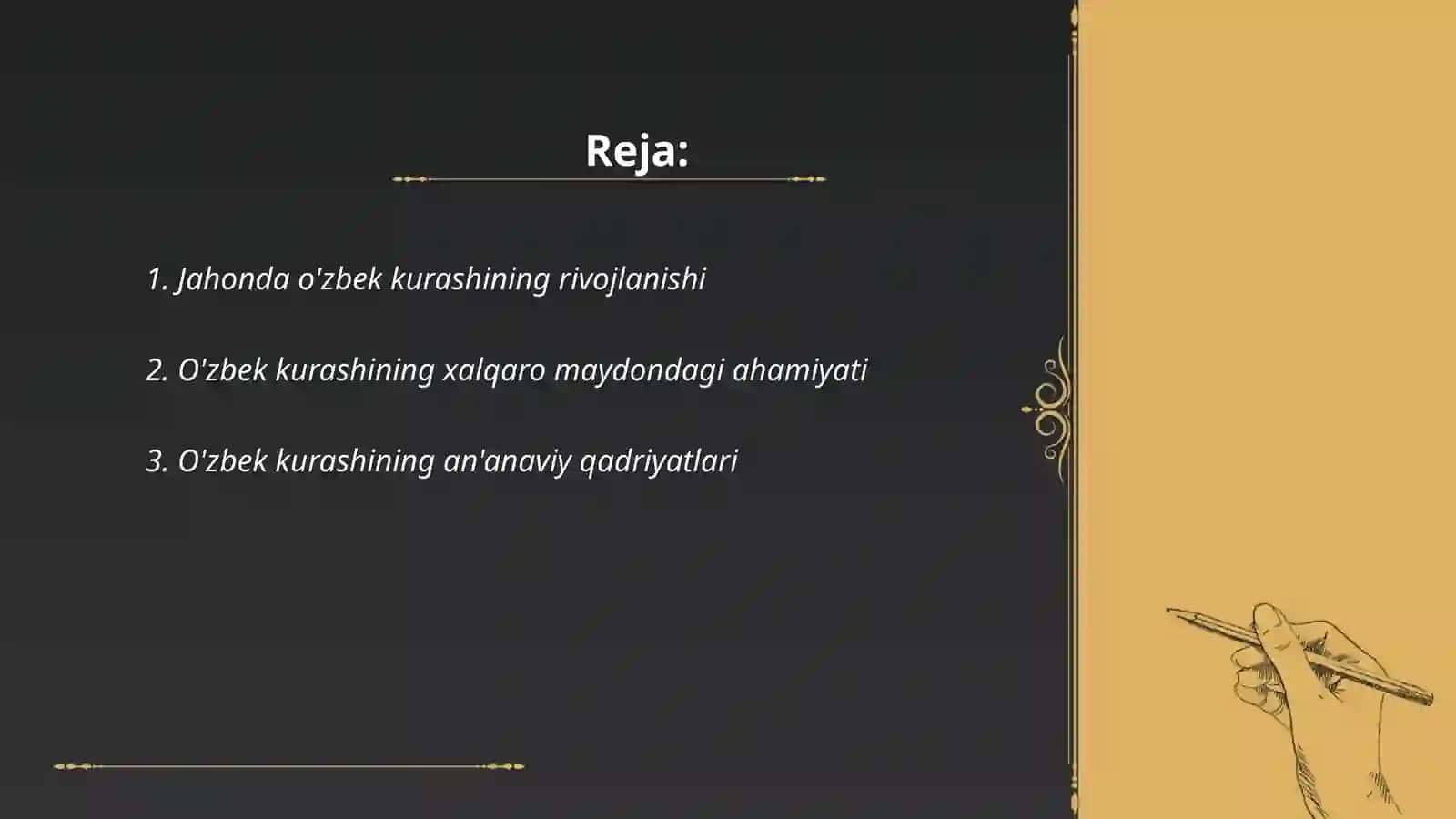 Jahonda oʻzbek kurashining tutgan o'rni 2