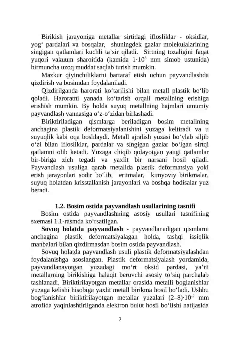 Bosim ostida payvandlash usullari 2