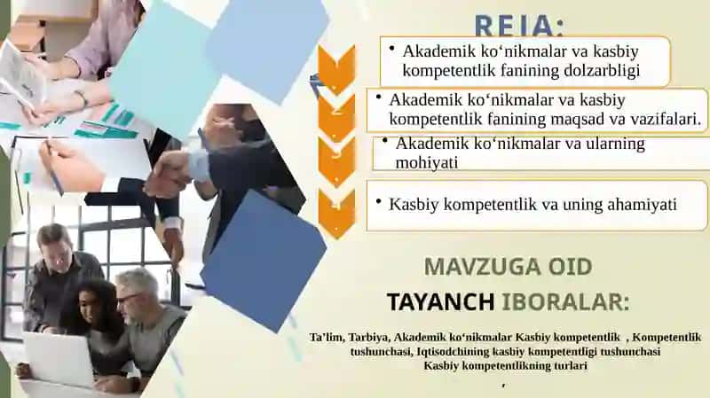 AKADEMIK KO‘NIKMALAR VA KASBIY KOMPETENTLIK FANIGA KIRISH 2