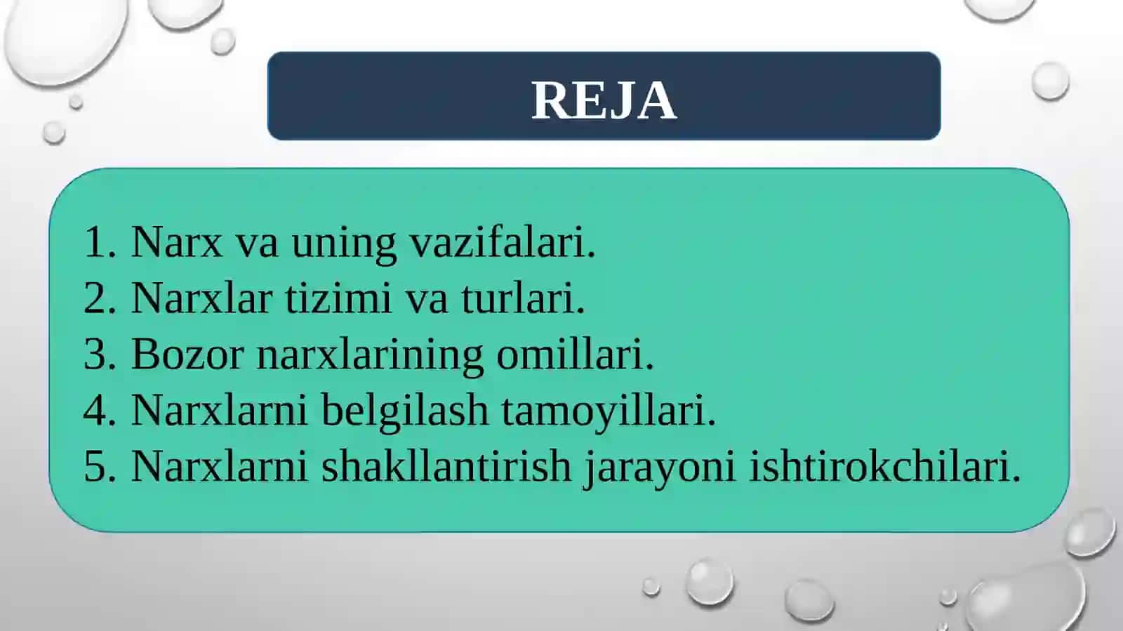 Narxning mohiyat i va shakllanish xususiyati 2