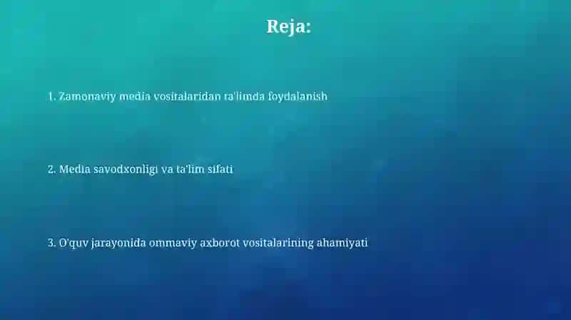 Medialarning tarbiyaviy ahamiyati 2