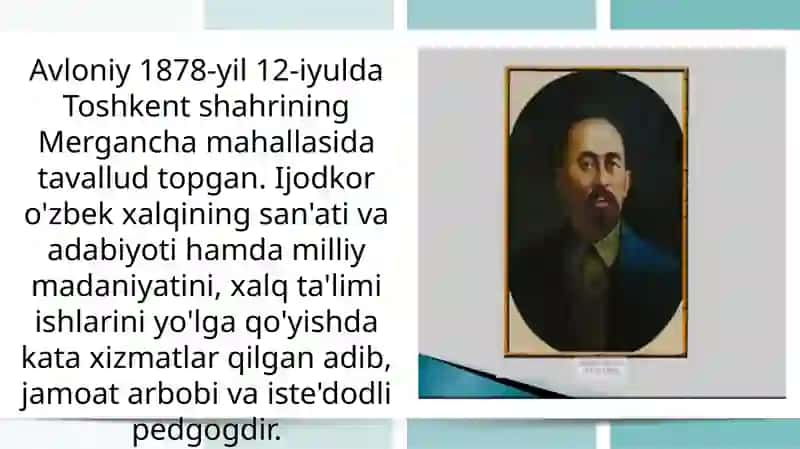 Abdulla Avloniy hayoti va ijodi. 2