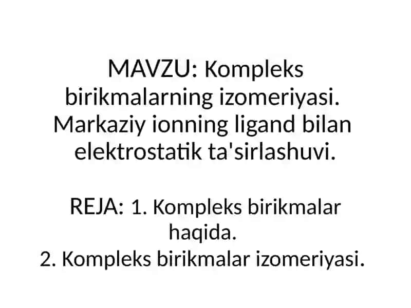 Kompleks birikmalar 2