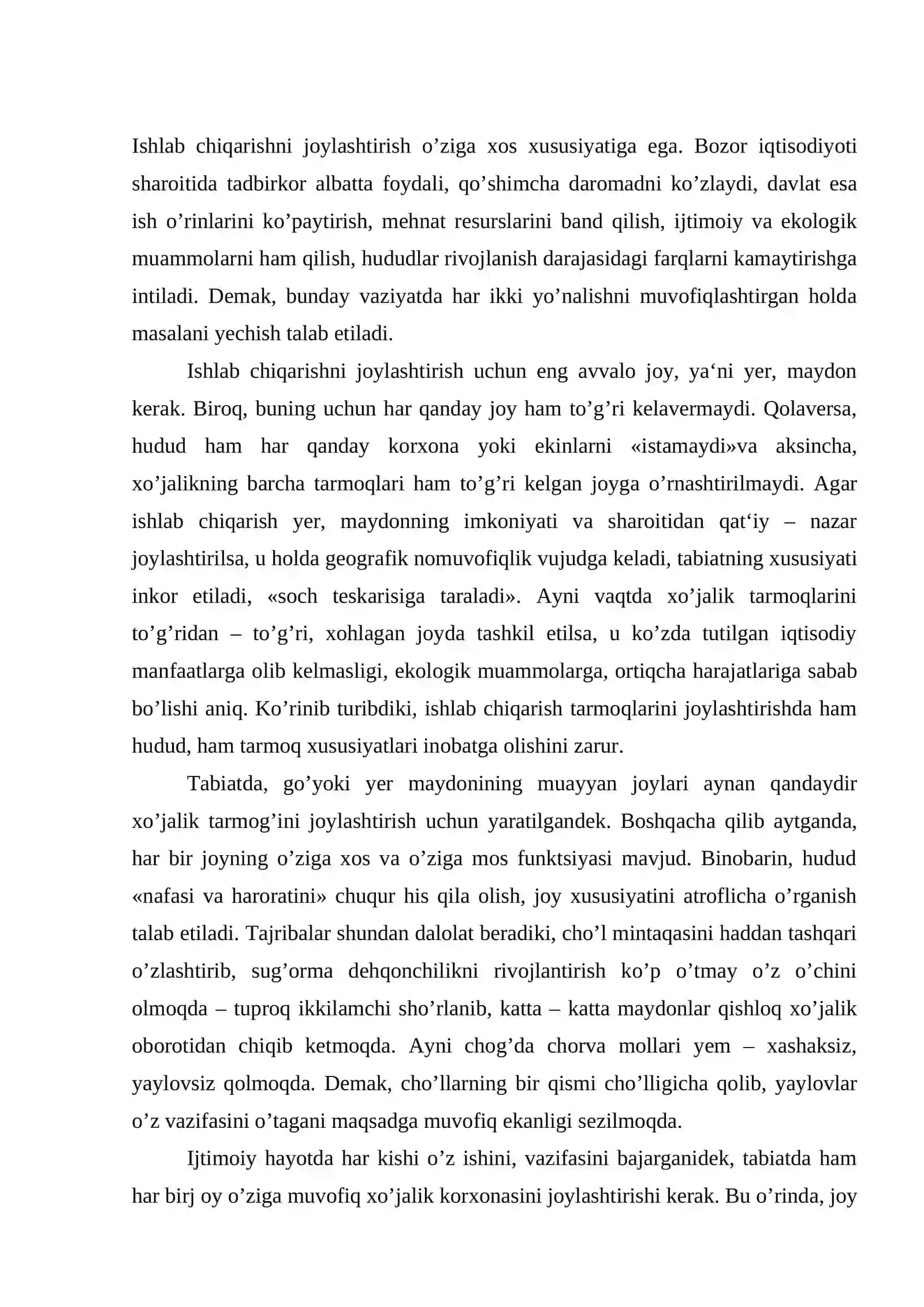Ishlab chiqarishni joylashtirishga ta‘sir etuvchi omillar 2