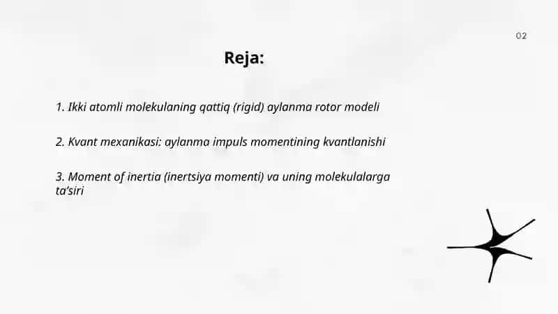 Ikki atomli molekulalarning aylanma harakati va aylanma spektri 2