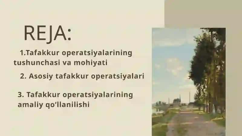 Tafakkur operatsiyalari 2