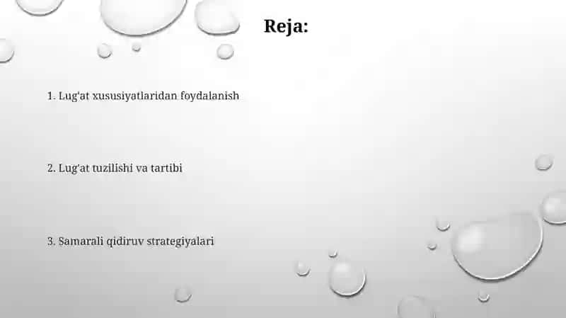Lugʻat ustida ishlash metodikasi 2
